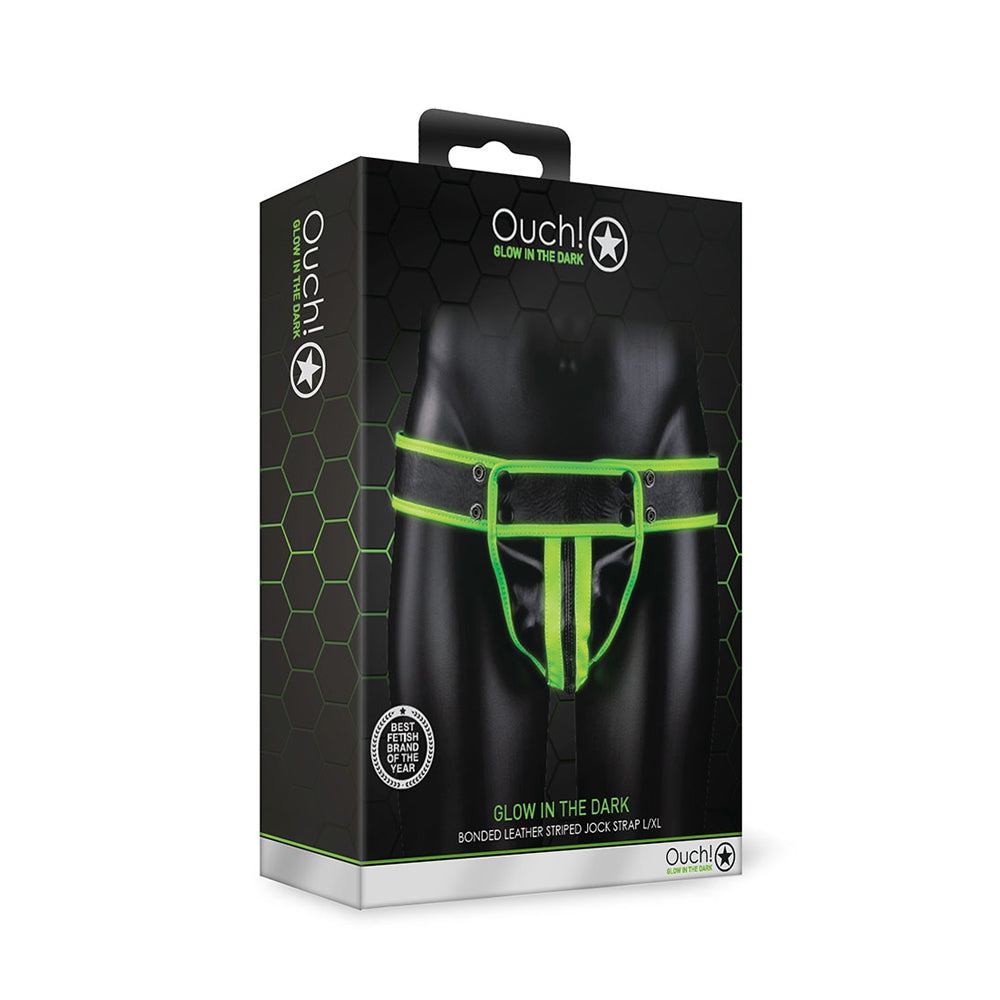 Ouch! Striped Jock Strap Glow In The Dark L/Xl