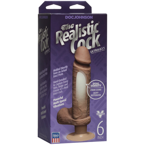 The Realistic Cock - ULTRASKYN - Vibrating 6 Inch Caramel