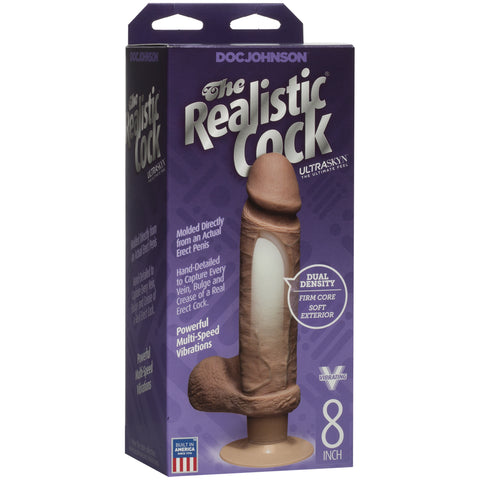 The Realistic Cock - ULTRASKYN - Vibrating 8 Inch Caramel