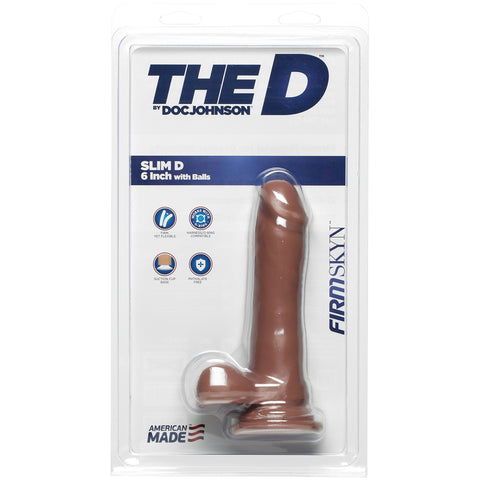 The D Slim D 6 Inch With Balls Firmskyn Caramel