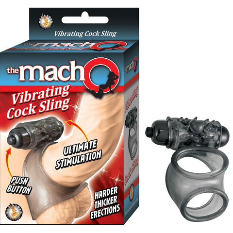 The Macho Vibrating Cocksling Black