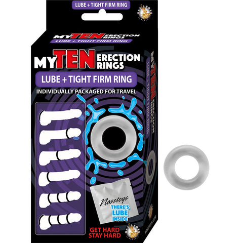 My Ten Erection Rings Lube + Tight Firm Ring Clear
