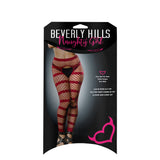 Ladies Sexy Dancer Horizontal Stripes Mesh Crotchless And Buttless Leggings Burgandy