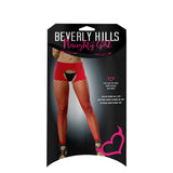 Ladies Hot Sexy Crotchless Short Style With Mesh Bottom And Buttless Leggings Red