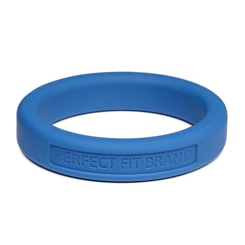 Classic 1.75 Inch (44 mm) Silicone Med. Stretch Penis Ring Blue