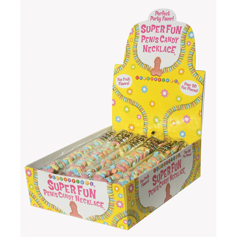 Super Fun Penis Candy Necklace 24Ct Display
