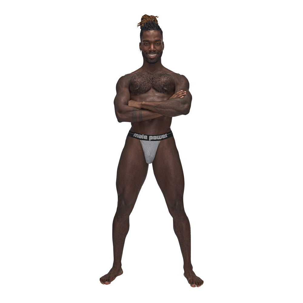 Sexagon Strappy Ring Jock Grey S/M