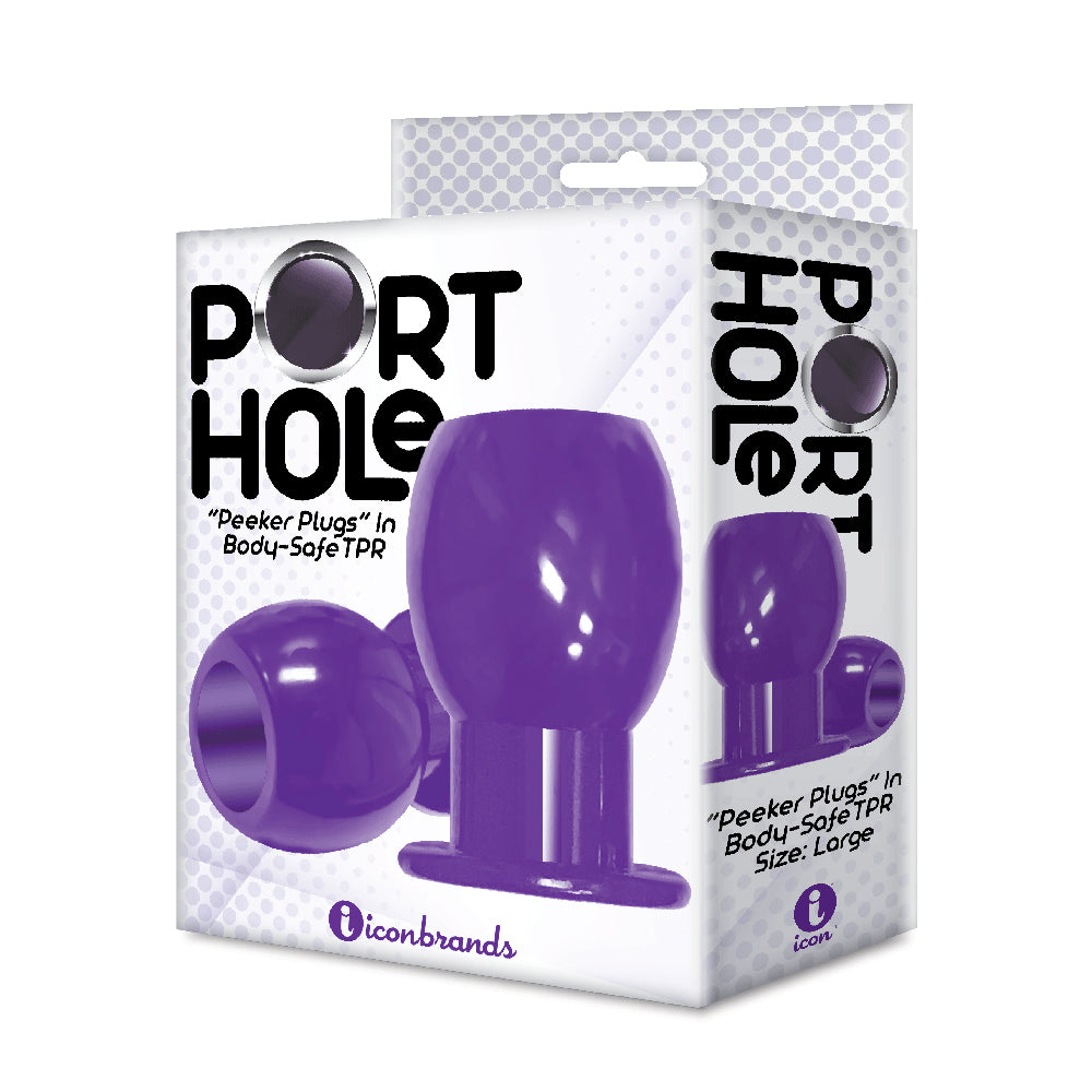 The 9's Port Hole Hollow Butt Plug Purple