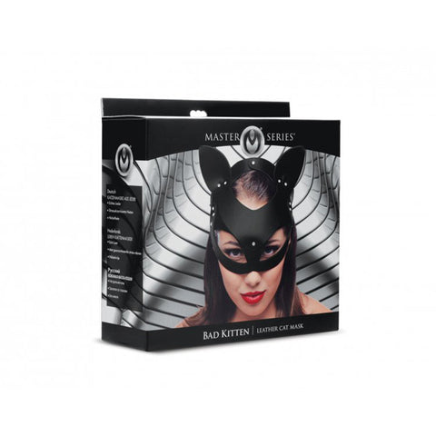Master Series Bad Kitten Leather Cat Mask