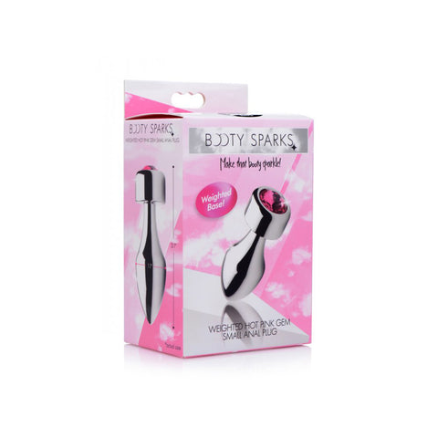Booty Sparks Weighted Base Aluminum Plug Pink Gem Small