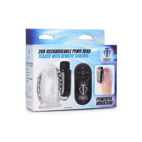 Trinity Men 28X Rechargeable Penis Head Teaser W/ Remote Control