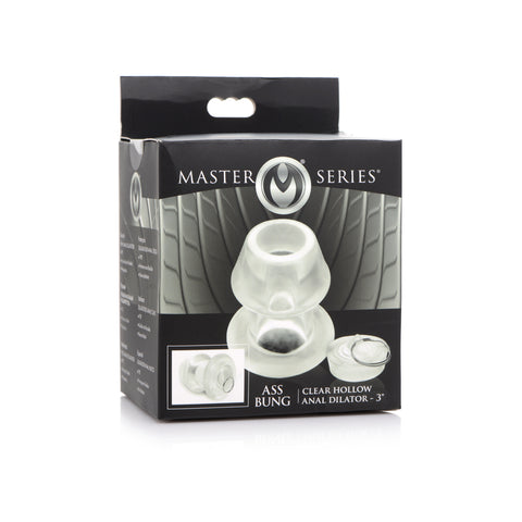 Master Series Ass Bung Clear Hollow Anal Dilator With Plug Medium