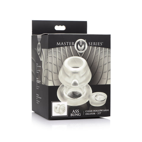Master Series Ass Bung Clear Hollow Anal Dilator With Plug Large