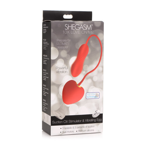 Shegasm 10X Love On Me Suction Clit Stimulator & Vibrating Egg