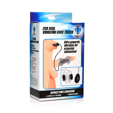 Trinity Men 20X Dual Vibrating Cock Teaser