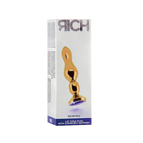 Rich R4 Gold Plug 4.8 Inch Purple Sapphire