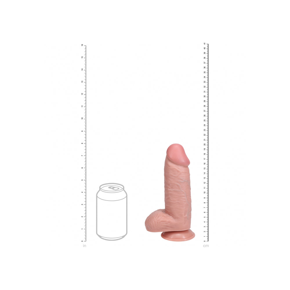 Realrock Extra Thick Realistic Dildo With Balls 8 Inch Flesh