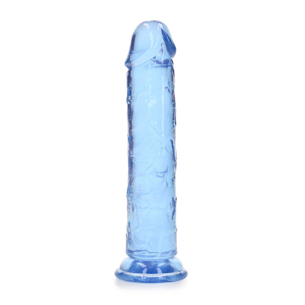Realrock Crystal Clear Straight Realistic Dildo With Suction Cup 7 inch Blue