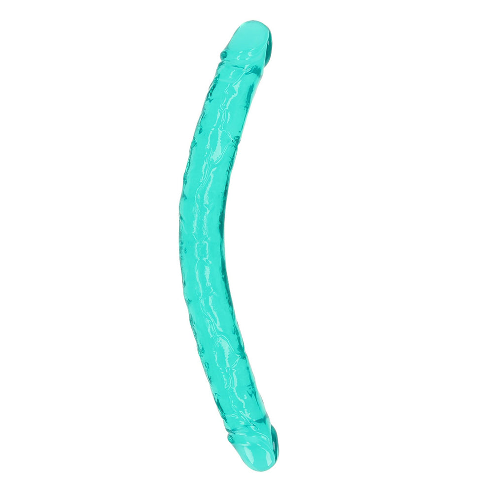 Realrock Crystal Clear Double Dong 18 inch Turquoise
