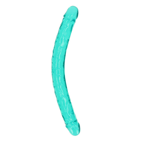 Realrock Crystal Clear Double Dong 18 inch Turquoise