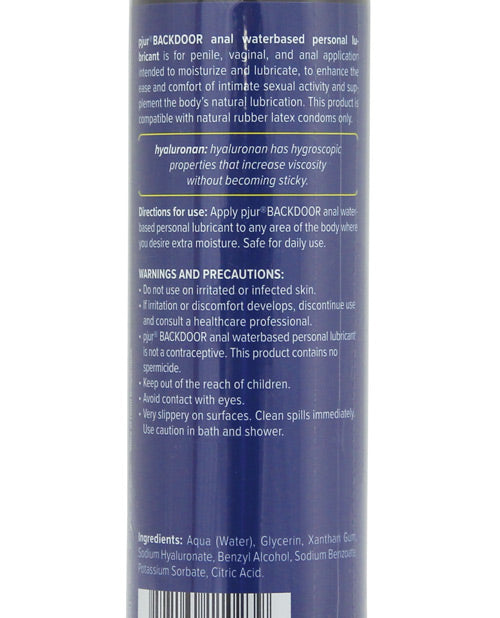 Pjur Back Door Anal Water Based Personal Lubricant - 100 Ml Bottle