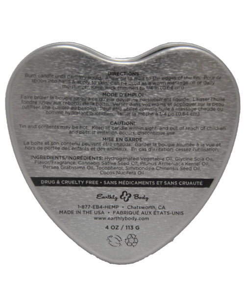 Earthly Body Suntouched Hemp Edible Candle - 4.7 Oz Heart Tin Pineapple