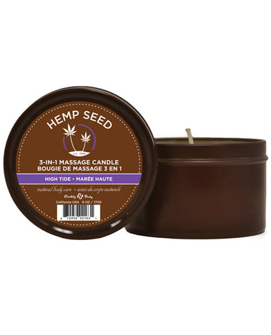 Earthly Body Suntouched Hemp Candle - 6 Oz Round Tin High Tide