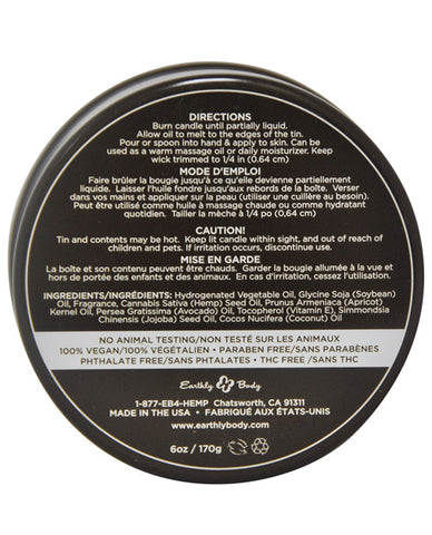 Earthly Body Suntouched Hemp Candle - 6 Oz Round Tin Guavalava