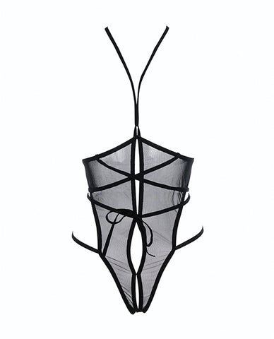Allure Nicola Open Cup Mesh Teddy Black L/xl