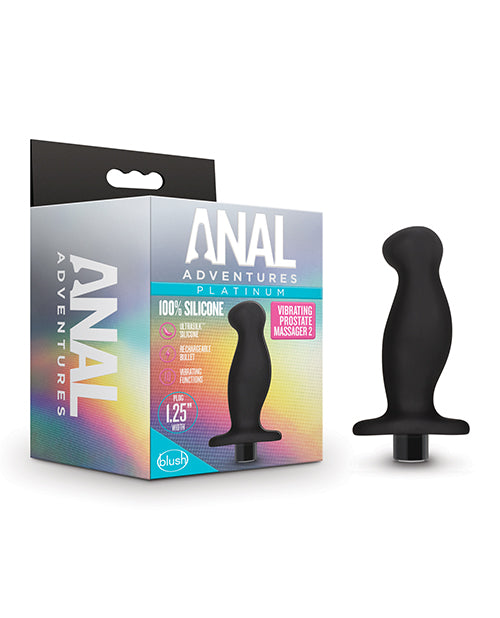 Blush Anal Adventures Platinum Silicone Vibrating Prostate Massager 02Â -black