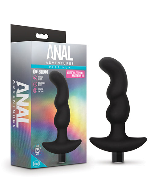 Blush Anal Adventures Platinum Silicone Vibrating Prostate Massager 03Â - Black