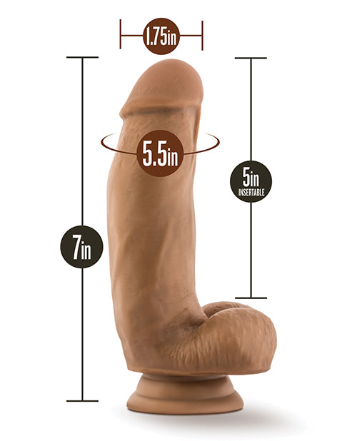 Blush Dr. Skin Silicone Dr. Samuel 7 Inch Dildo W-balls - Mocha