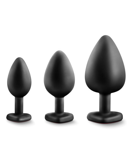 Blush Luxe Bling Plugs Training Kit - Black W-red Gems