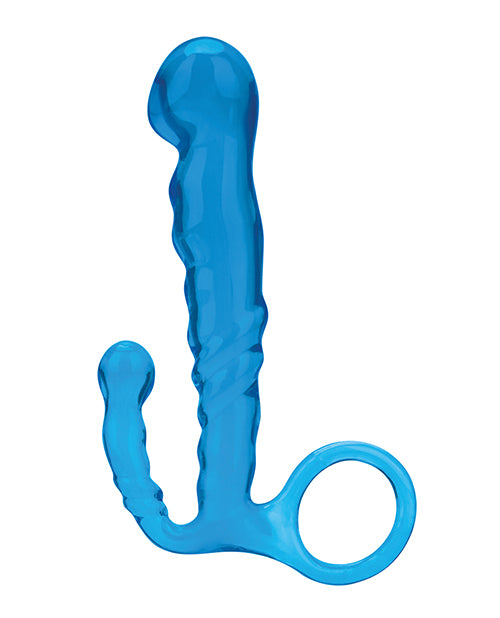 Blue Line C & B 4.5 Inch Beginners Prostate Massager - Jelly Blue
