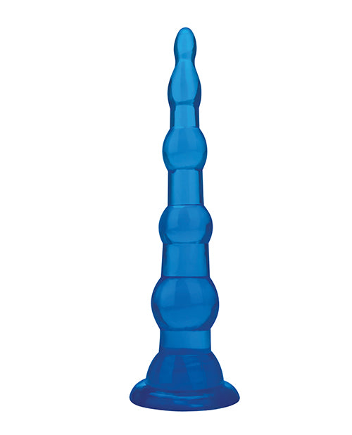 Blue Line C & B 6.75 Inch Anal Beads W/suction Base - Jelly Blue