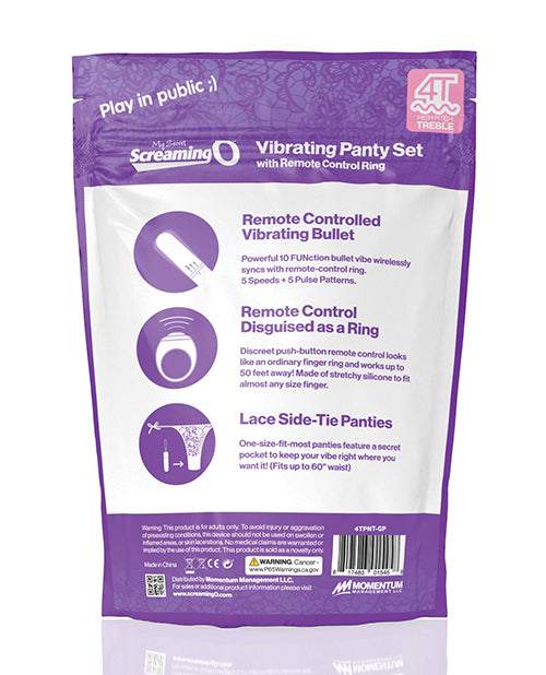 Screaming O My Secret 4t Panty Vibe W/remote - Grape