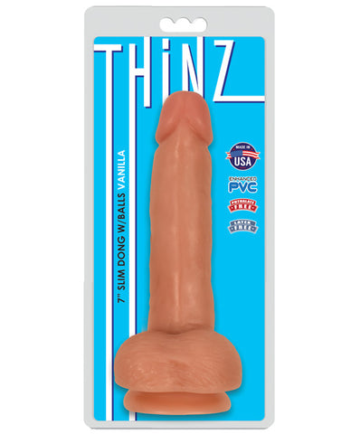 Curve Novelties Thinz 7 Inch Slim Dong W-balls - Vanilla