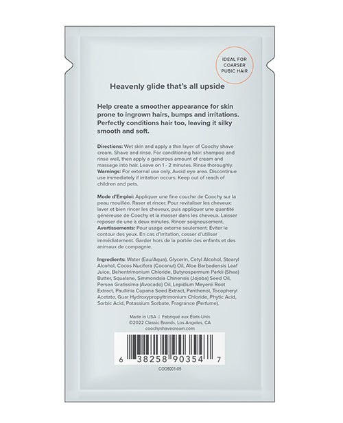 Coochy Ultra Hydrating Shave Cream Foil - .35 Oz Mango Coconut