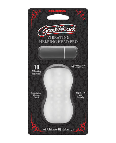 Goodhead Helping Head Pro Ultraskyn Vibrating Stroker - Frost