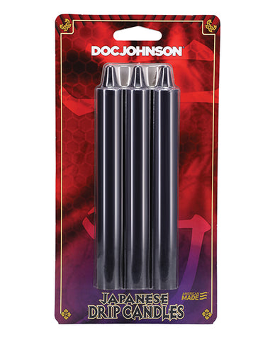 Japanese Drip Candles - Pack Of 3 Black