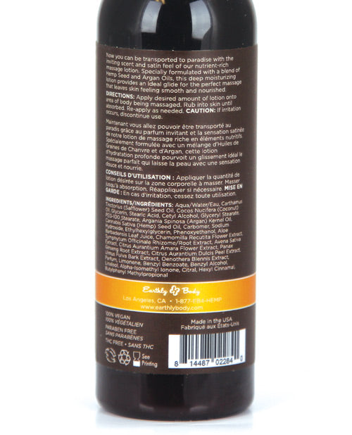 Earthly Body Hemp Seed Massage Lotion - 2 Oz Dreamsicle