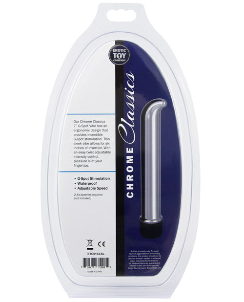 Erotic Toy Company Chrome Classics 7 Inch G Spot Vibe - Silver