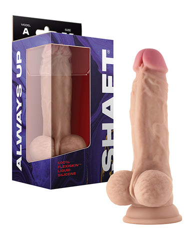 Shaft Model A Flexskin Liquid Silicone 7.5 Inch Dong W-balls - Pine