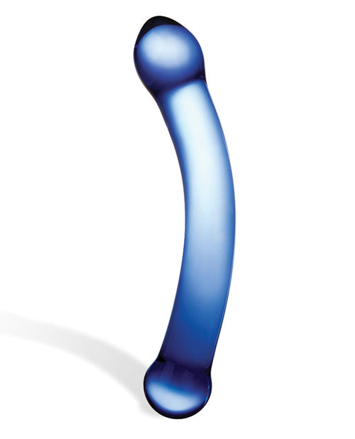 Glas 6 Inch Curved G-spot Glass Dildo - Blue