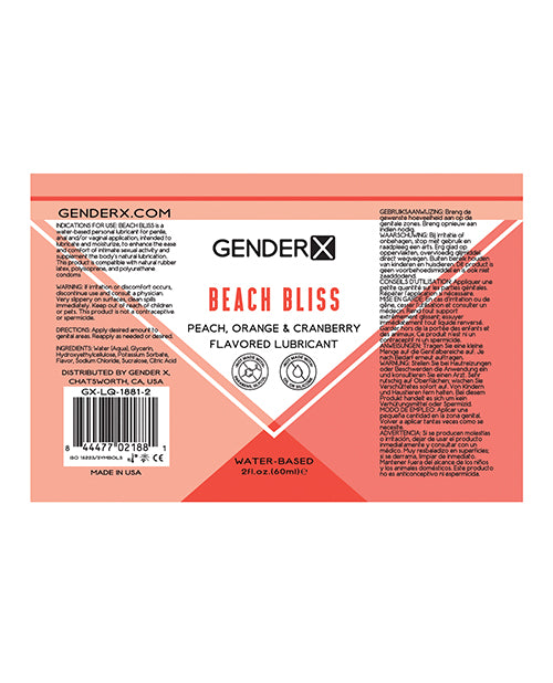 Gender X Flavored Lube - 2 Oz Beach Bliss
