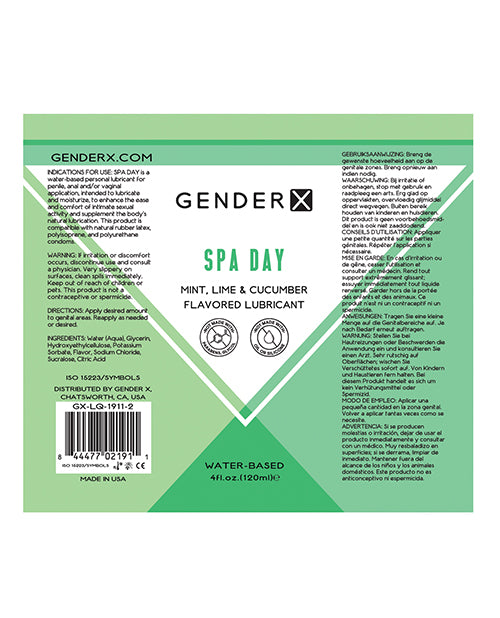 Gender X Flavored Lube - 4 Oz Spa Day