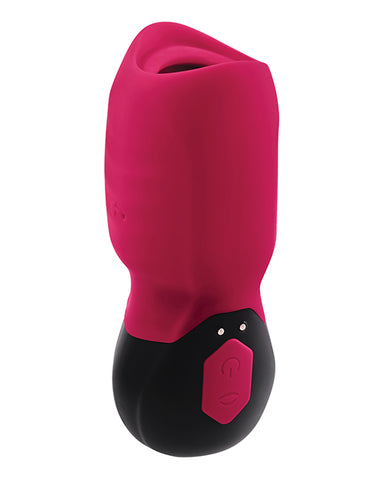 Gender X Body Kisses Vibrating Suction Massager - Red-black