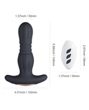 Agas Thrusting Butt Plug W- Remote Control - Black