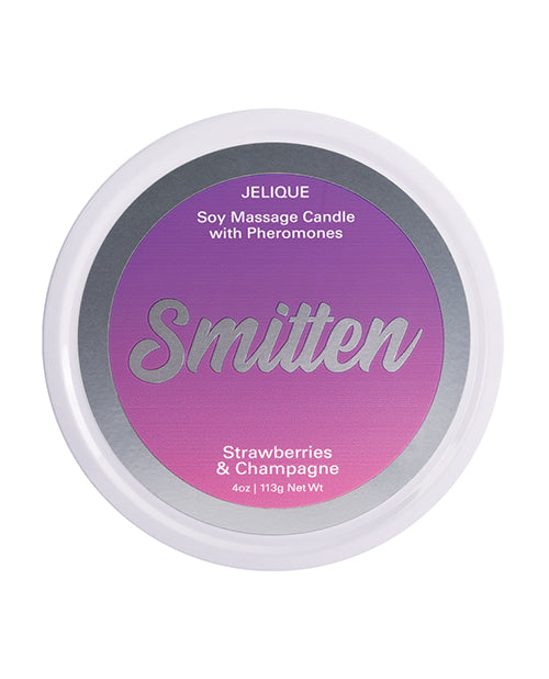 Jelique Massage Candle - 4 Oz Smitten Strawberry & Champagne