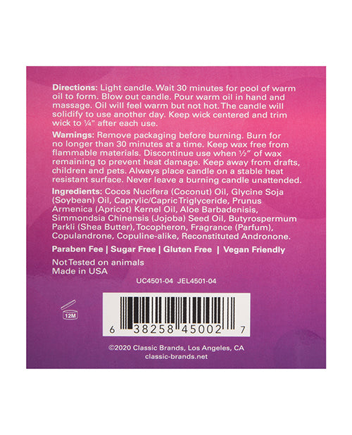 Jelique Massage Candle - 4 Oz Smitten Strawberry & Champagne